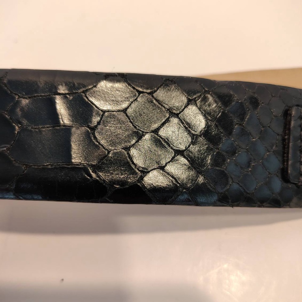WCM New York ITALIAN Leather Luxury Black Belt Turquoise Western Women M - Picture 7 of 15